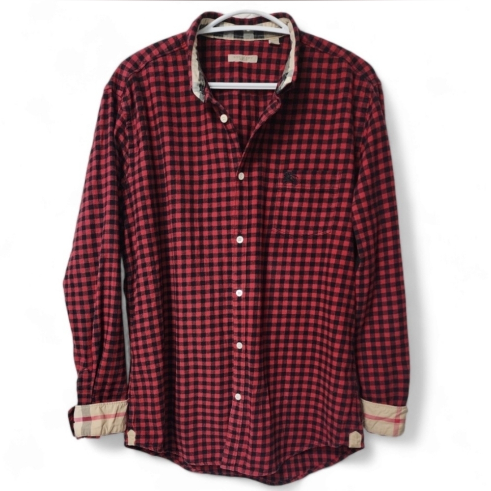 Burberry Red and Black Checkered Shirt